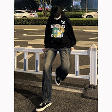 B221美式ins高街加绒加厚牛仔裤LK23134-P65控88加绒P75控98，男装牛仔裤，电商B221