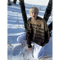 美式圆领毛衣男慵懒风休闲针织衫X036P60，男装针织衫/毛衣，星座1116-2