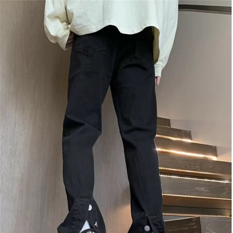 男色牛仔裤男春秋高腰显瘦直筒裤2025新款男大码弹力修身烟管图片
