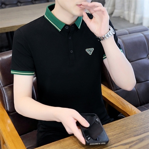 男士短袖T恤保罗polo衫2023夏季新款中年休闲男装半袖翻领体恤衫图片