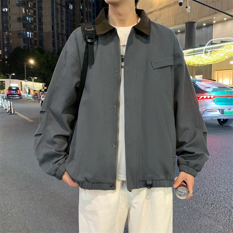 夜景秋季新款水洗纯棉夹克男士休闲外套A406 JK2560 P85图片