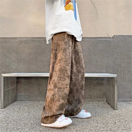 垂坠感vibe风裤子男痞帅直筒裤高街ins宽松拖地休闲长裤k7702-p33，男装休闲裤，星座1008-1