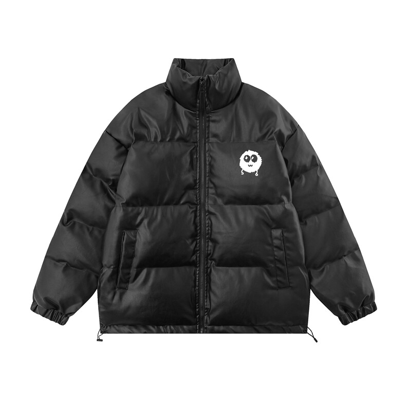 白底新款冬季时尚百搭宽松PU皮棉服外套MY6547P115控158,男装棉衣,电商A268-1