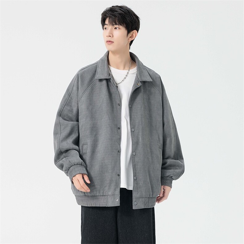 1506-1/QD40/P592025秋冬潮牌大码夹克男时尚设计感翻领外套图片