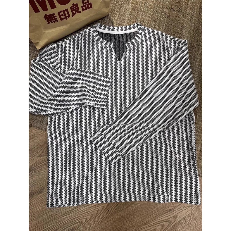 早春v领长袖t恤男高级感痞帅卫衣cleanfit内搭打底衫LT30622-P29,男装T恤,星座1008