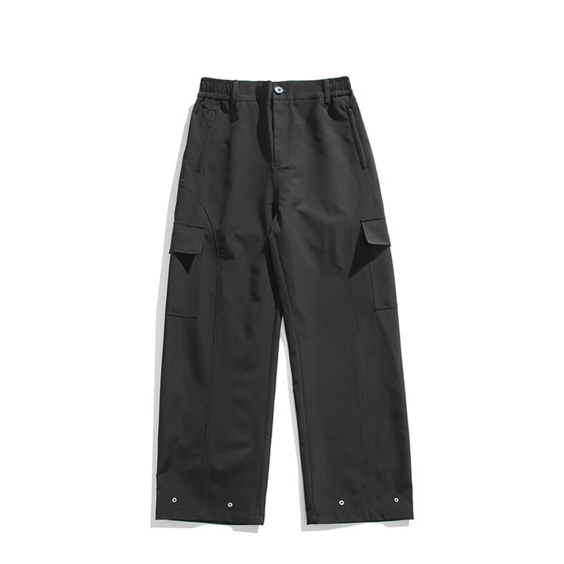 2025高级感大码休闲裤设计感拼接铆钉拖地裤25XK67001特批38，男装休闲裤，电商A042