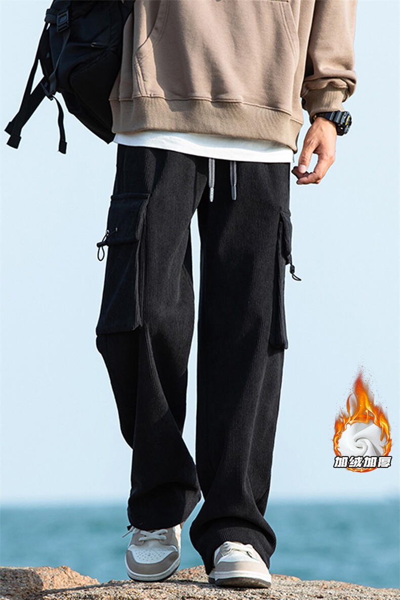 2023冬季新款cityboy大码加绒灯芯绒工装裤M-5XHK23835-P60,男装休闲裤,电商A022