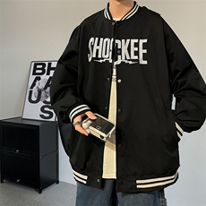 春秋季日系复古大码男装棒球服夹克外套加肥加大码胖子衣服6XL，男装夹克，星座909