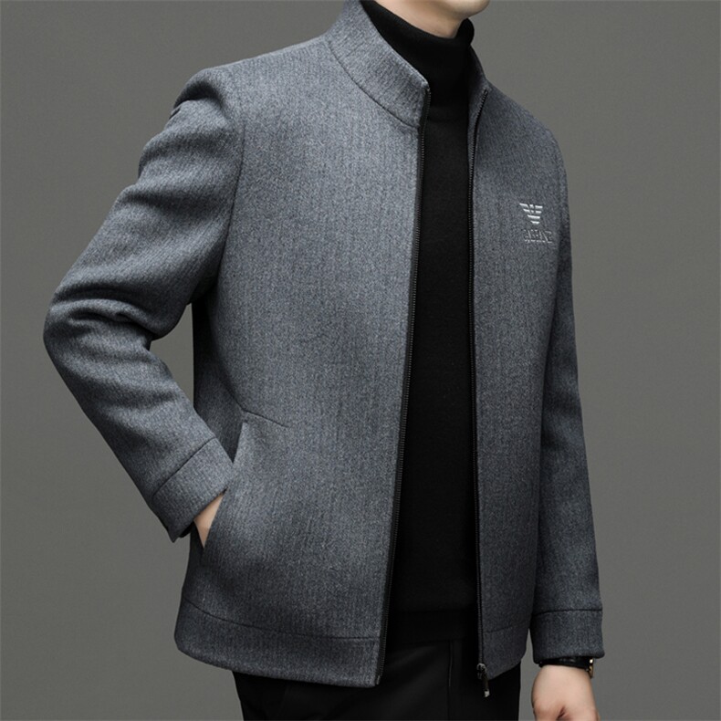 羊毛双面尼外套中年男士冬季新款时尚休闲外套XL-AL--W2399-P240,男装毛呢大衣,钱塘6003（原4033）