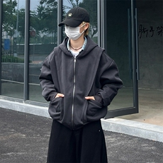 抖音得物高品质二开25秋冬美式重磅宽松结构设计连帽卫衣外套W78，男装卫衣，电商A486