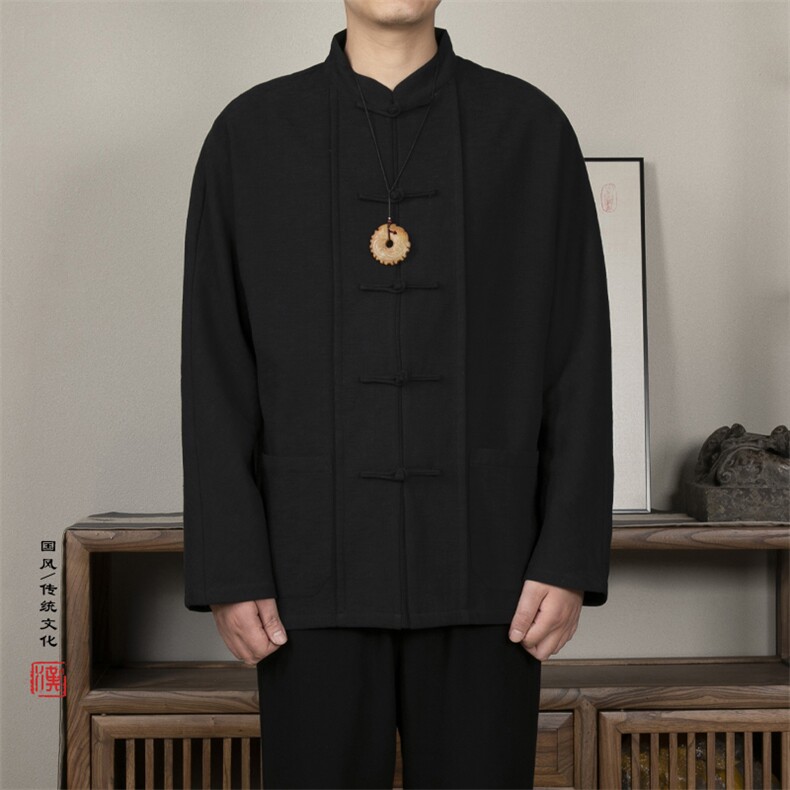 风男装棉麻男士加绒加厚新中式唐装衬衫C299P105,男装衬衫,钱塘802