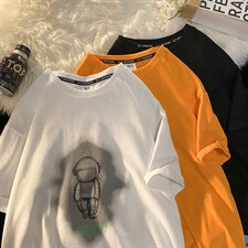 夏季潮流男装印花短袖落肩T恤新款纯圆领体恤男装MT3533-P48，男装T恤，星座717