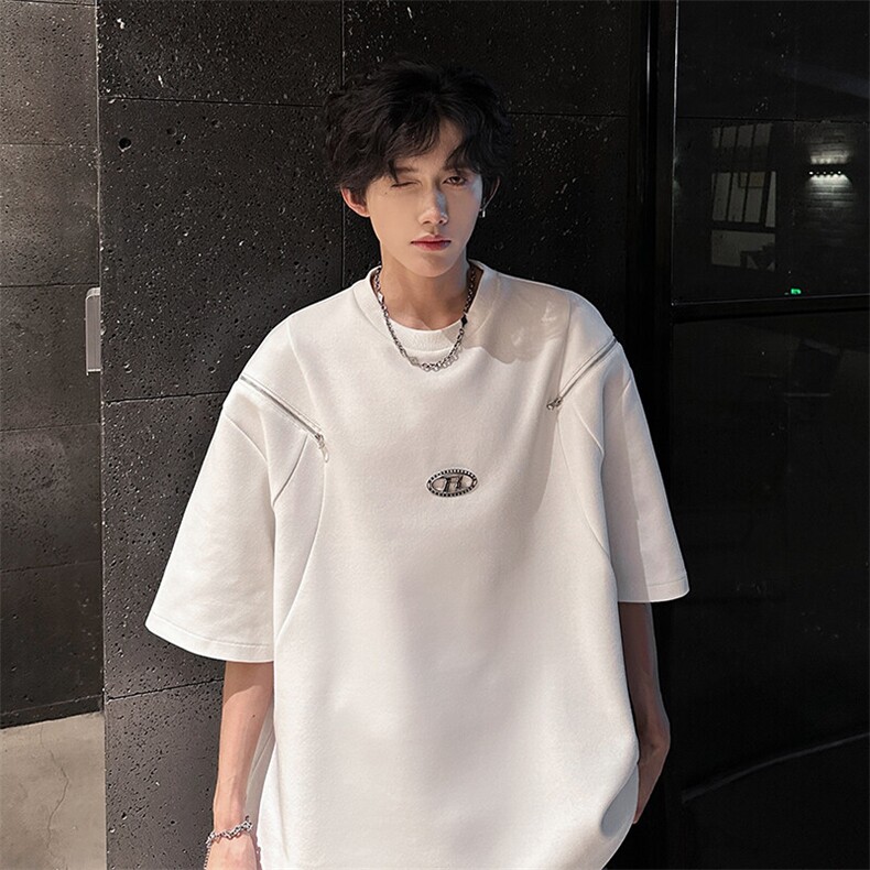夏季宽松设计款小众黑暗系短袖潮XZ808B-WH034-P48,男装T恤,星座808B