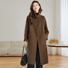 2025冬季羊绒双面呢毛呢外套女秋冬新款气质绵羊毛大衣，女装双面呢大衣，臻衣坊