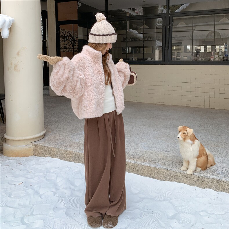 新款2026冬季新款韩系小个子毛毛外套7831-P195-K288,女装短外套,2C057