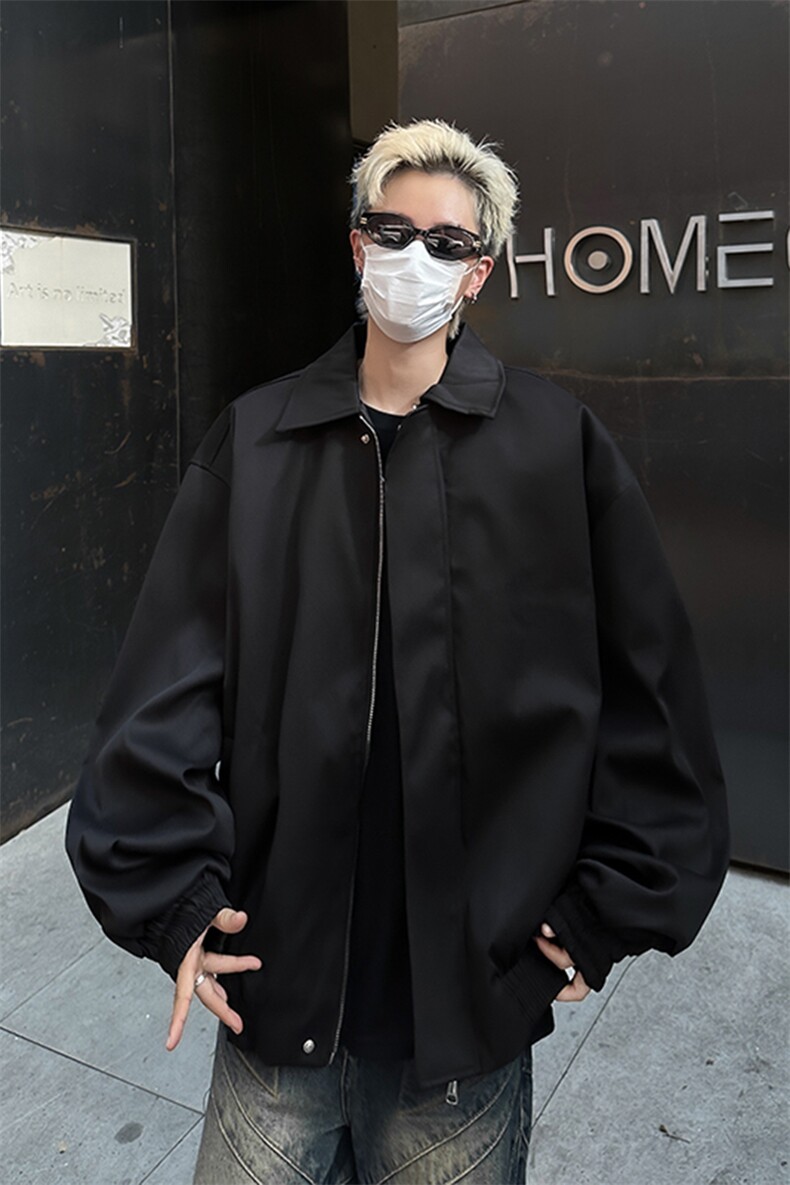 2024年秋季新款港风日系复古vibe宽松垫肩翻领夹克男JK1338-P63,男装夹克,星座313A(原308A-2)