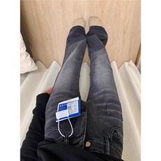 设计感宽松微喇叭牛仔裤女春季新款复古黑灰色水洗高腰显瘦拖地裤，男装牛仔裤，星座1210-1