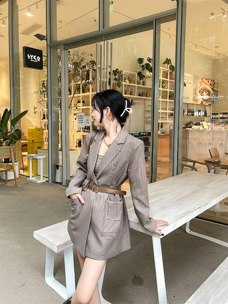 高品质格子西装，女装西装，Balance Studio