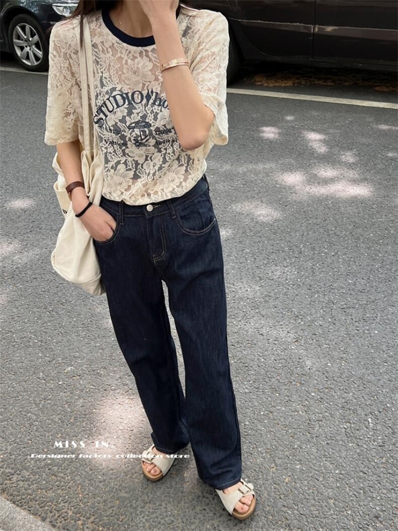 现货蕾丝花纹短袖T，其它，蜜思印·金