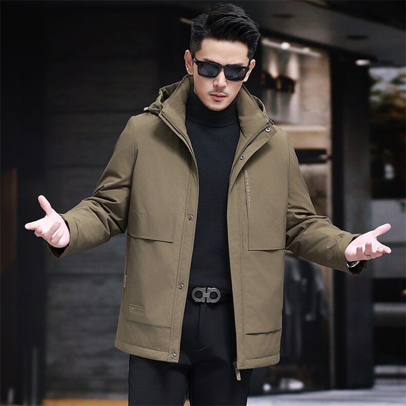 内胆帽子可脱卸实体男士羽绒服主推大货，男装羽绒服，钱塘207-1