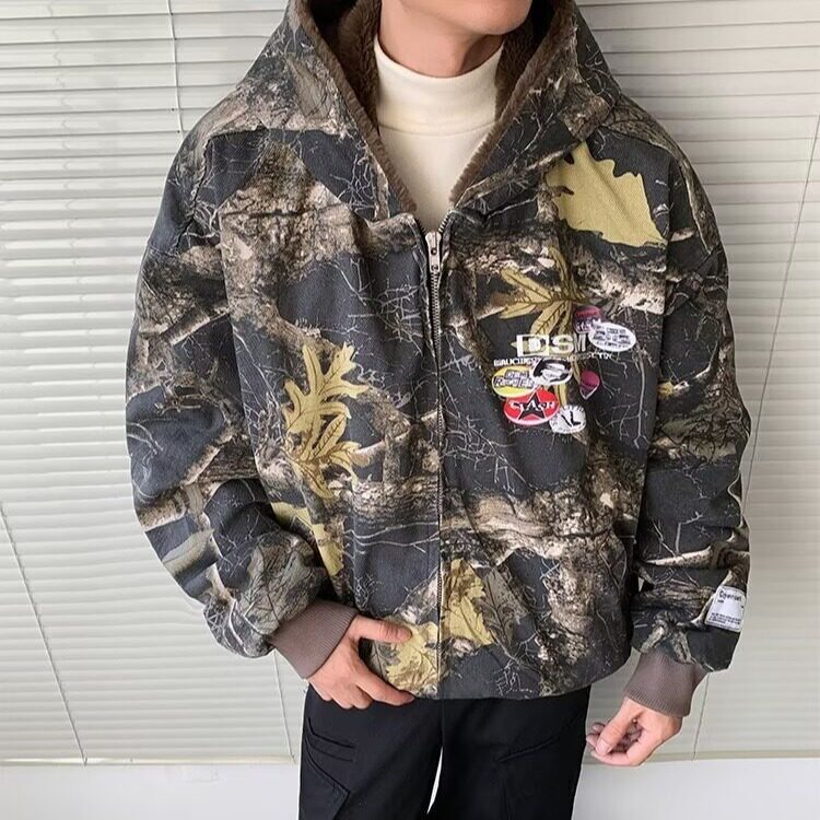 秋冬新款男土棉袄冬季废墟迷彩户外劳保连帽工作棉衣棉服干活,男装棉衣,星座506A