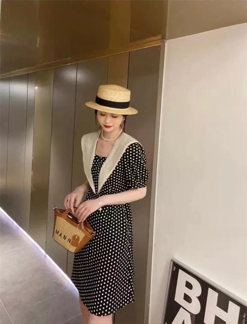 现货夏季新款波点连衣裙，女装连衣裙，依美依缘