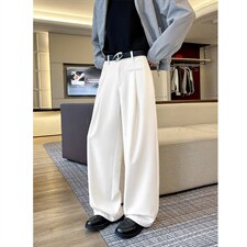 2026春夏新款男女款高级感新面料垂感休闲直筒西装裤6616-特P35，男装西服套装，电商C305A