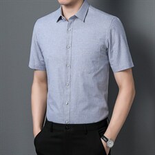 夏季2023新款短袖衬衫男士商务修身休闲上衣衬衣潮流，男装衬衫，电商B212（原钱塘6029）