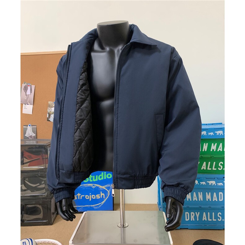 假模冬装美式飞行员夹克棉服厚外套男装冬季宽松翻领棉衣S374特75图片