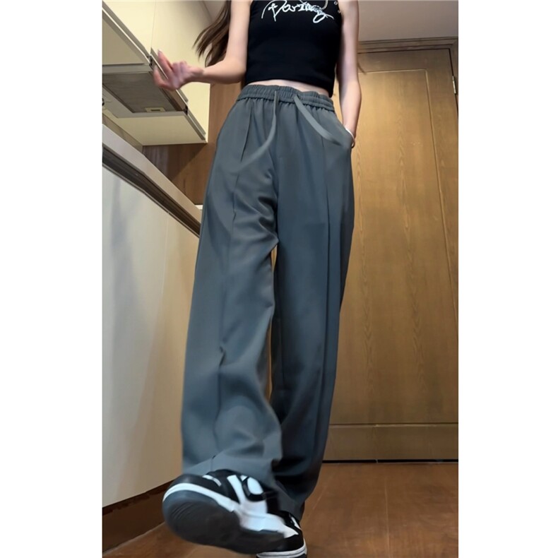 抖音春夏冰丝裤子男宽松休闲裤拖地裤垂感小西裤K2675-特P32,男装西裤,电商A099