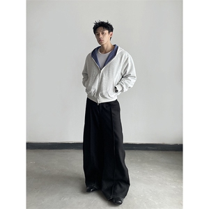 抖音得物高品质二开 26春季美式潮牌两面穿连帽卫衣开衫男女外套图片