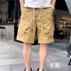 短裤男红时尚百搭潮牌休闲工装裤速干宽松直筒五分男士，男装牛仔裤，星座506A