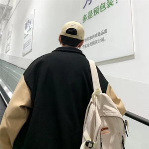 春季拼色外套男宽松ins潮牌日系痞帅休闲学生潮流夹克W039-p55图片