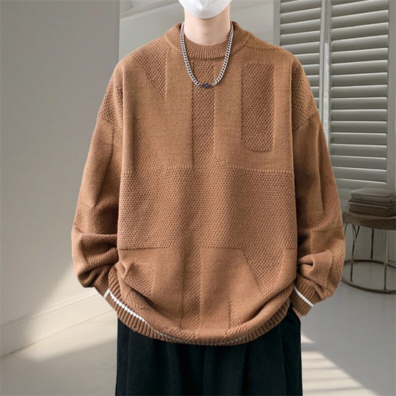 时尚百搭毛衣保暖男春秋美式潮牌宽松休闲针织衫BX730-P65,男装针织衫/毛衣,星座1105-3