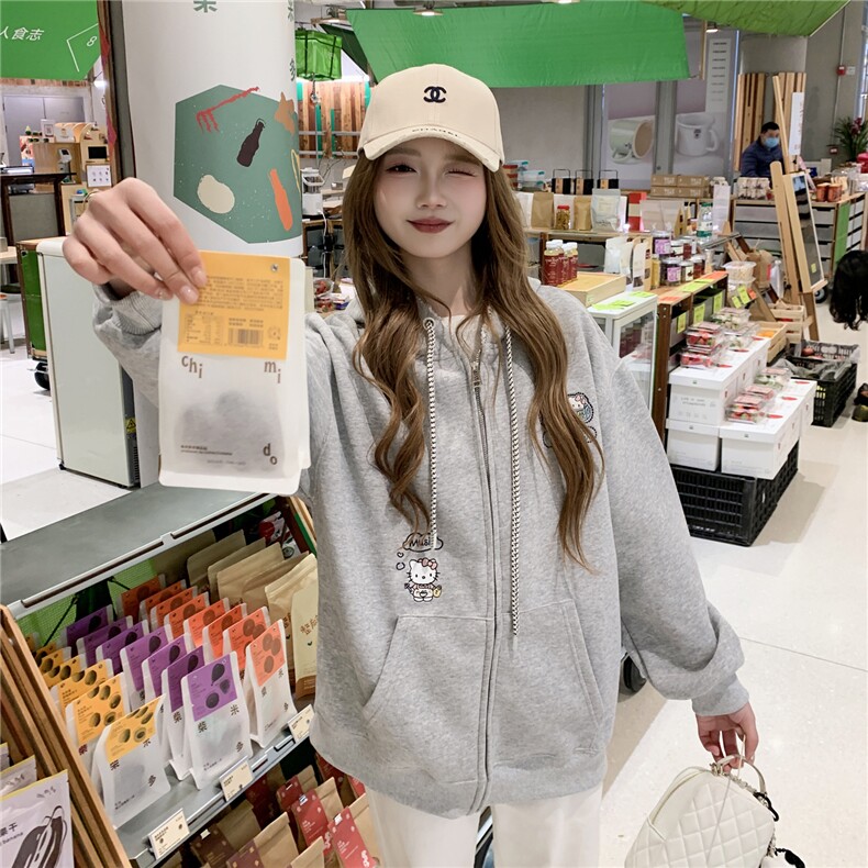 现货2026春秋季连帽外套女针织撞色可爱风学生休闲百搭外套,女装卫衣/绒衫,网红馆