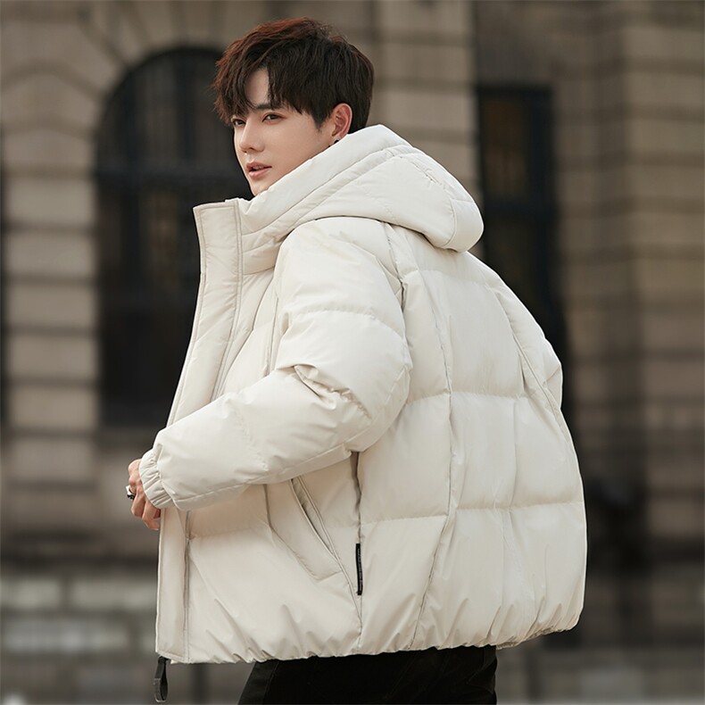 新款冬季连帽羽绒服男短款90白鸭绒2677P470，男装羽绒服，电商A355（原A415）