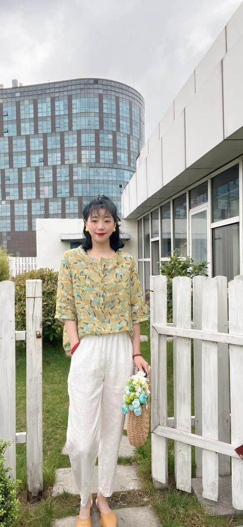 纯苎连衣裙小衫裤子裙子衬衣 时尚风 风淑女风休闲风，女装连衣裙，川哲