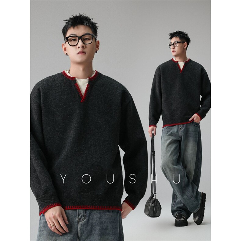 【有货】DMY09-特批58自制原版高品质冬季宽松假两件针织衫,男装针织衫/毛衣,星座603-2