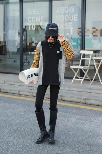 新款卫衣毛衣拼接百搭上衣，女装卫衣/绒衫，C&B