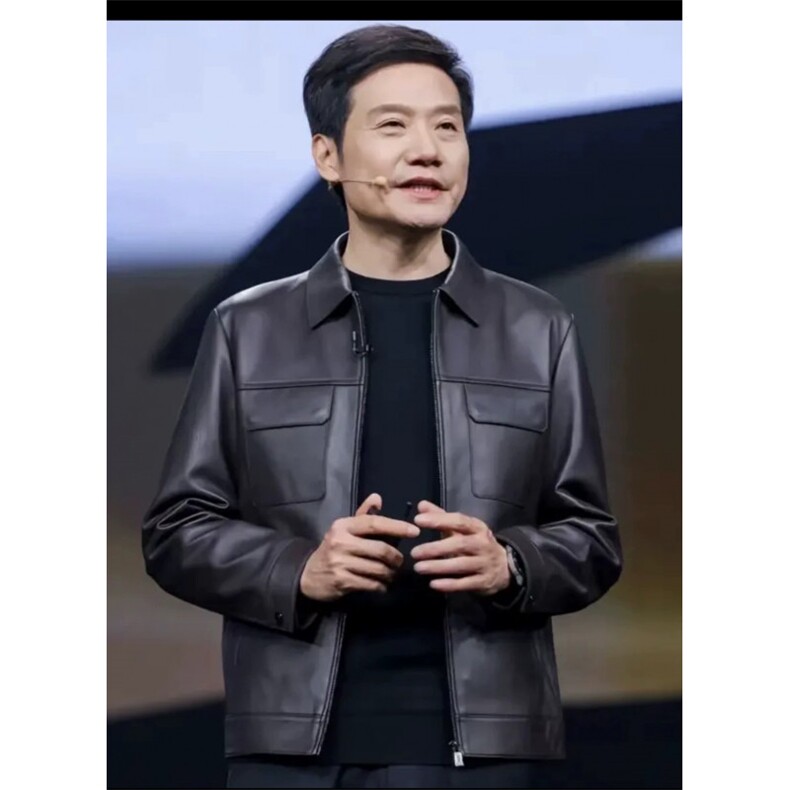 雷军同款皮衣男士秋季翻领短款修身PU皮高端皮夹克外套JKK35P88,男装皮衣,电商D256