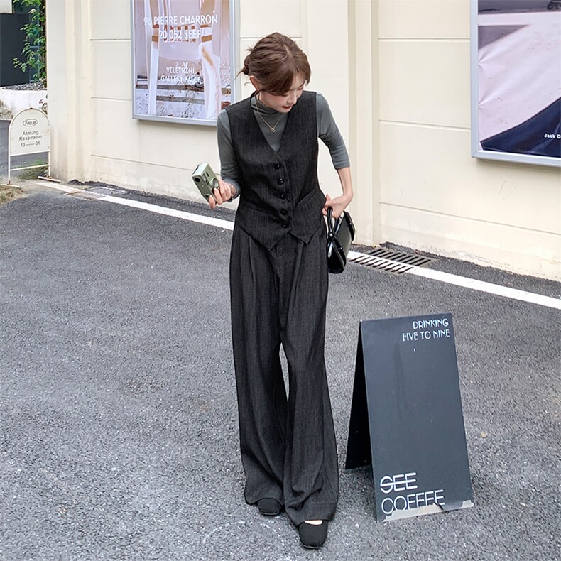 老钱风休闲风韩系风时尚套装时尚高腰短袖长裤气质短袖显瘦气质，女装套装/套裙，浙宝301