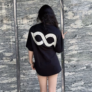 万针全刺绣工艺抖音得物高品质260克重磅纯棉双纱美式高街短袖T恤图片