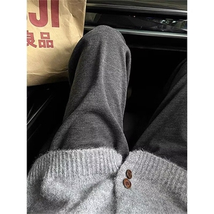 现货 软糯休闲裤子宽松bf慵懒风坠感情侣阔腿裤L04088-p35 加绒43图片