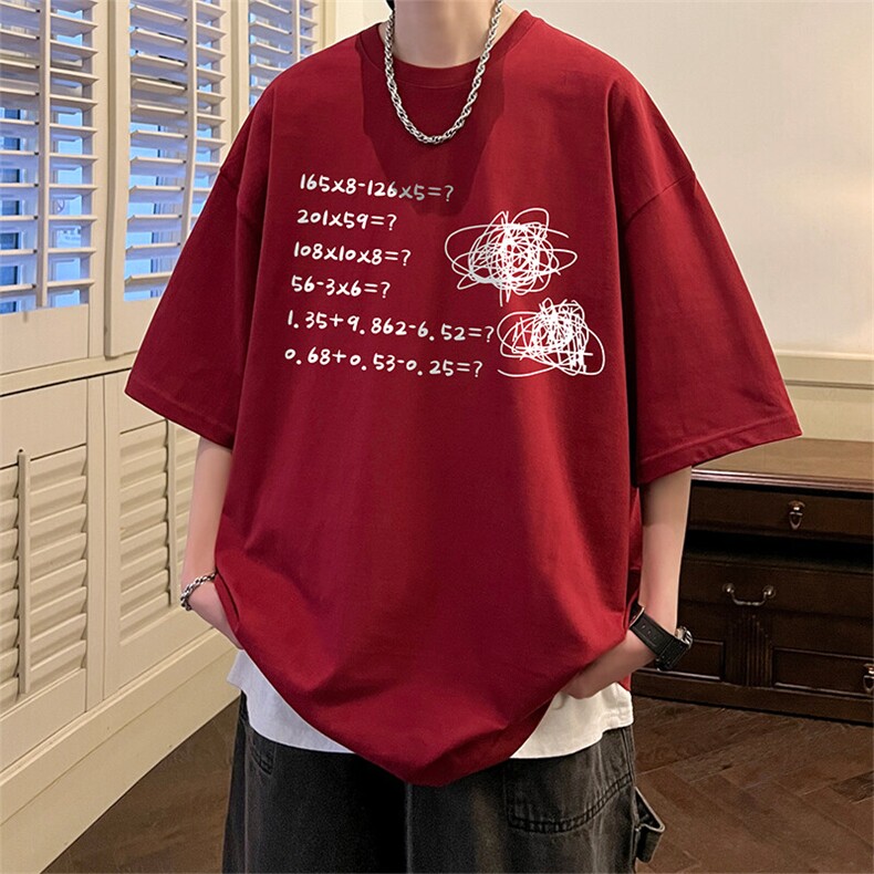 抖音得物二开现货供应220克夏装重磅美式高街宽松短袖t恤MT59图片
