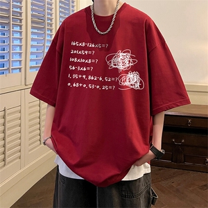 抖音得物二开现货供应220克夏装重磅美式高街宽松短袖t恤MT59图片