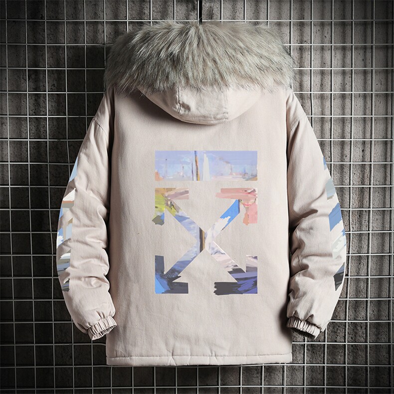 MM48130-P130冬季大毛领衣男士大码加厚袄男服网格挂拍,男装棉衣,电商A040A