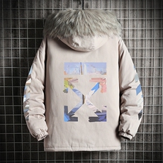 MM48130-P130冬季大毛领衣男士大码加厚袄男服网格挂拍，男装棉衣，电商A040A