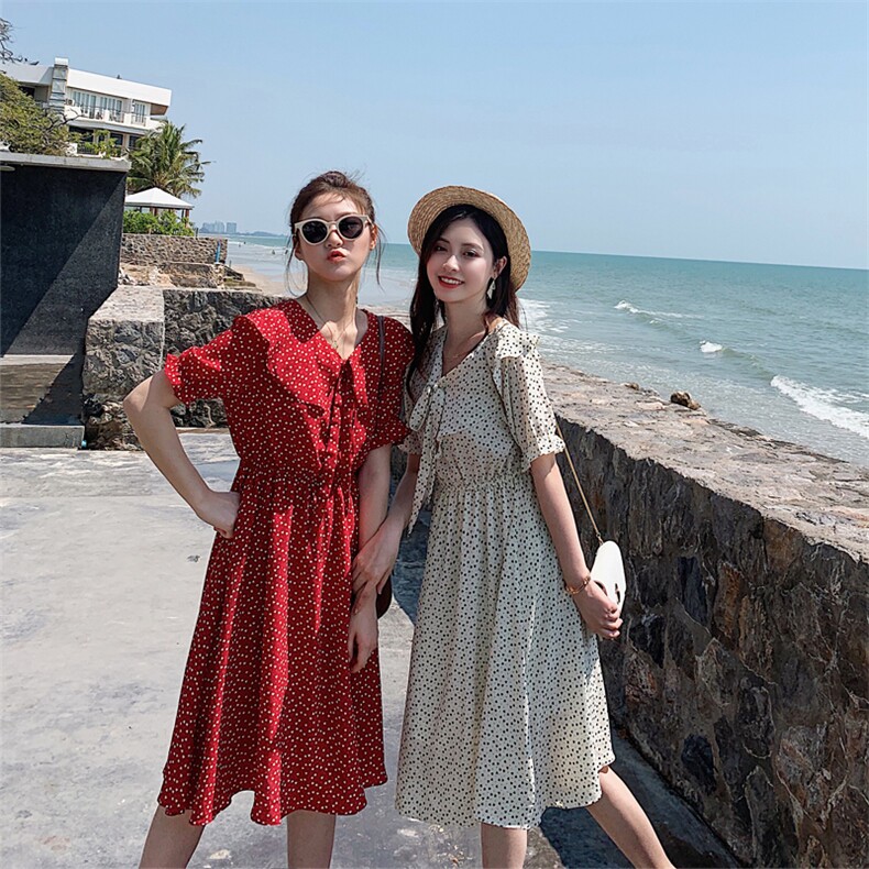 夏日清爽仙女裙小爱心度假连衣裙钱塘1318A-6635,女装连衣裙,西子