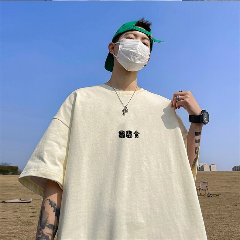 可设48小时发货支持抖音得物来样二开230克重磅美式短袖t恤MT335，男装T恤，电商A486-1