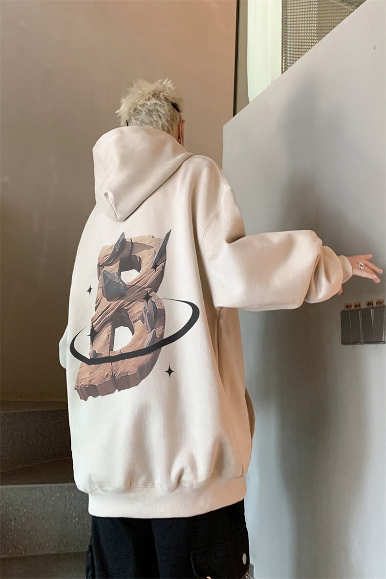 2024美式复古松连帽麂皮绒卫衣XZ301B-JB1009-P55,男装卫衣,星座301B